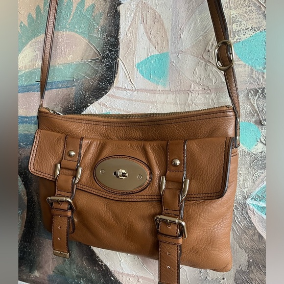 DANIER Brown Leather “Mulberry look” Crossbody Bag - Picture 3 of 14